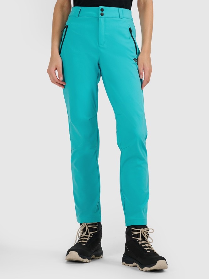 4F Spodnie trekkingowe softshell membrana 10000 damskie - turkusowe XL