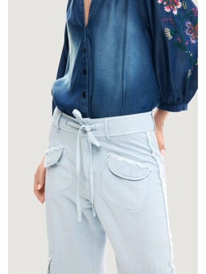 Desigual Spodnie materiałowe 26SWPW25 Niebieski Regular Fit