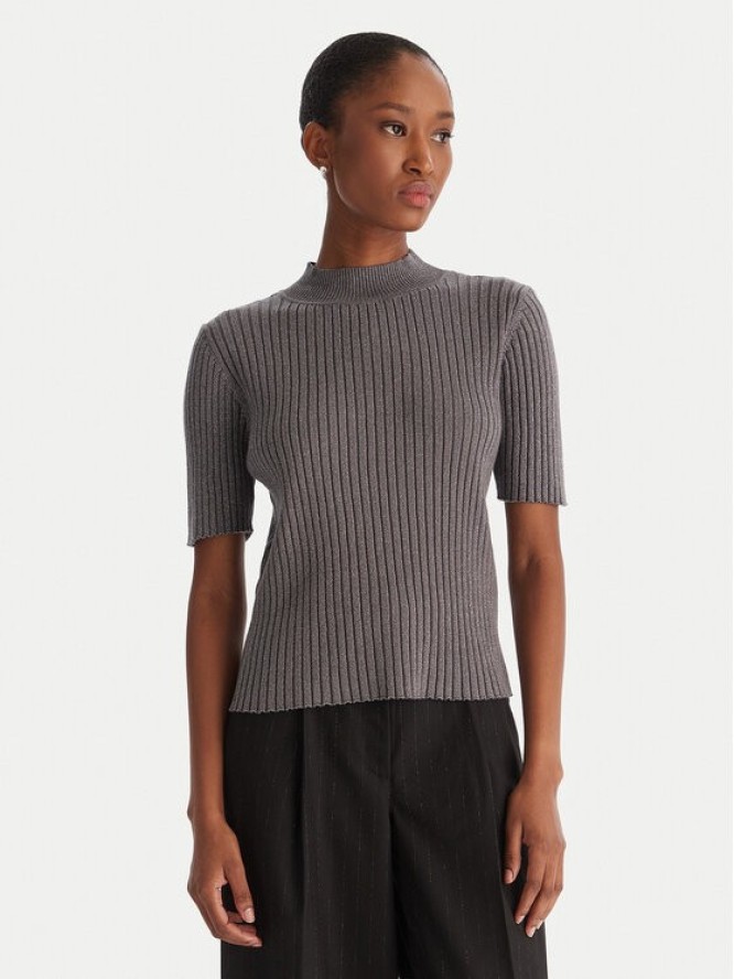 ACCESS FASHION Sweter 54-8046 Szary Slim Fit