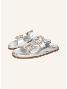 MELVIN & HAMILTON Skórzane klapki "Eve 1" w kolorze srebrnym rozmiar: 42