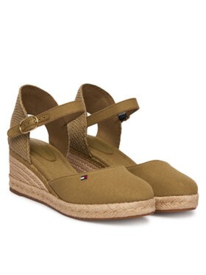 Tommy Hilfiger Espadryle Mid Wedge Espad Closed Toe FW0FW09233 Brązowy
