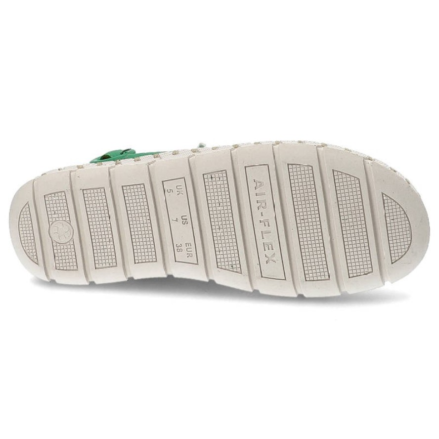 Zielone Sandały Artiker Damskie Skórzane Obuwie