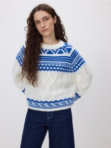 Sweter z nordyckim wzorem - wielobarwny