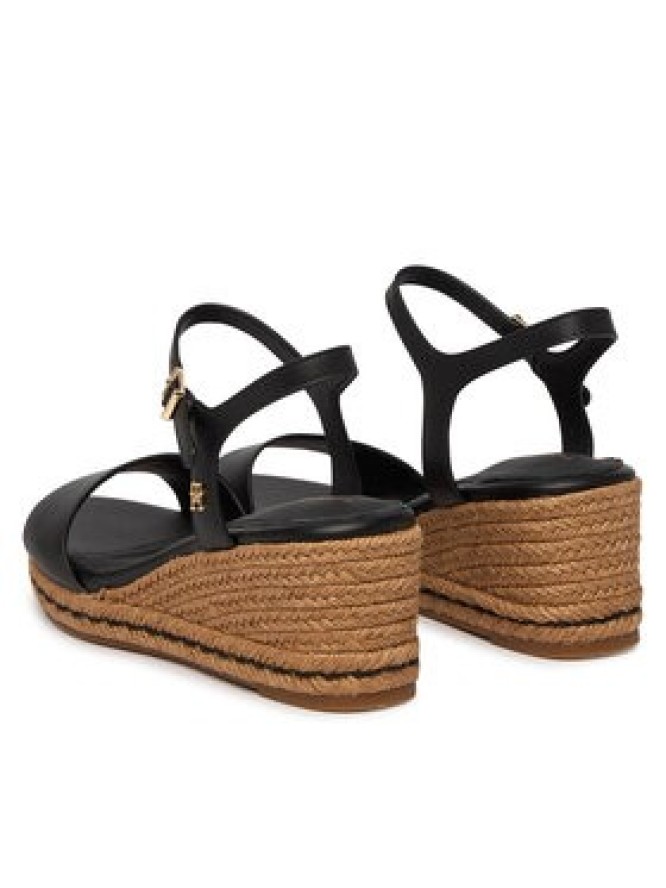 Tommy Hilfiger Espadryle Mid Wedge Espad Leather FW0FW09340 Czarny