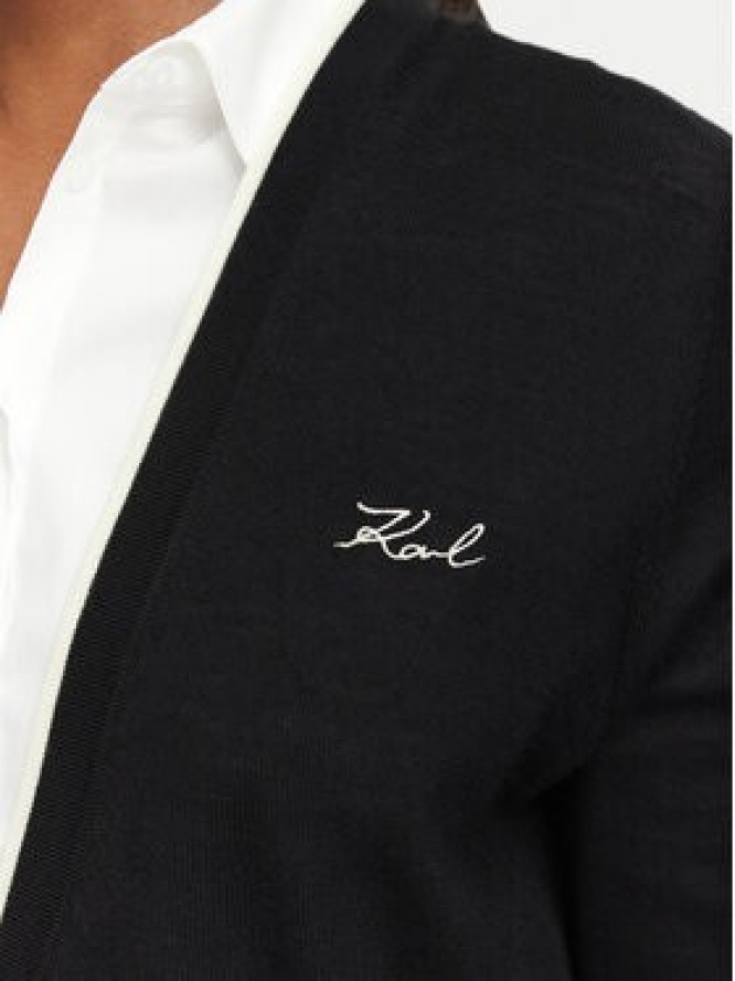 KARL LAGERFELD Kardigan B3W18038 Czarny Regular Fit