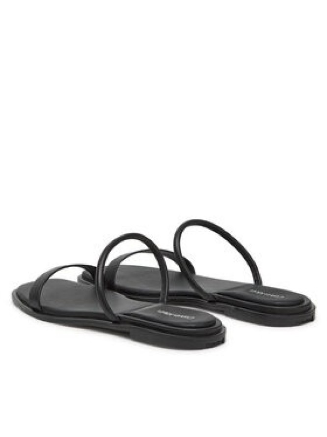 Calvin Klein Klapki Flat Sandal Squared 2-Bar Lth HW0HW02532 Czarny