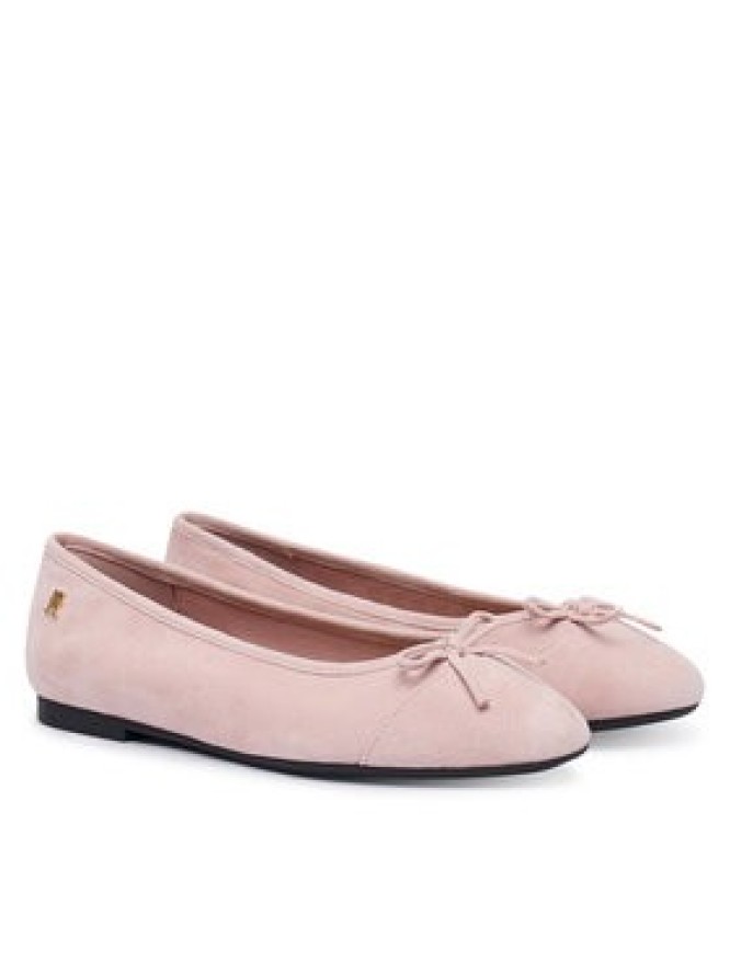 Tommy Hilfiger Baleriny Th Monogram Suede Ballerinas FW0FW09357 Różowy