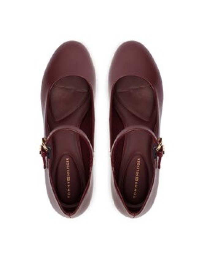Tommy Hilfiger Czółenka Heeled Maryjane Buckle FW0FW09347 Bordowy