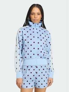 adidas Bluza Satin Polka Dots Tt Track Top KV1167 Niebieski jasny Regular Fit