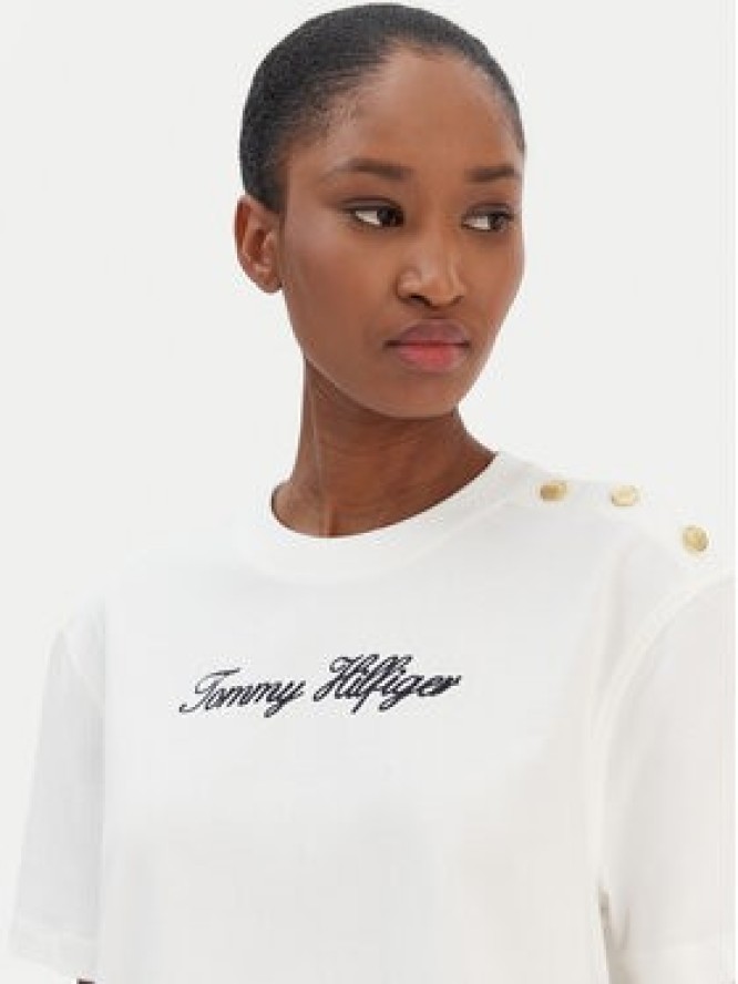 Tommy Hilfiger T-Shirt Script WW0WW47819 Écru Regular Fit