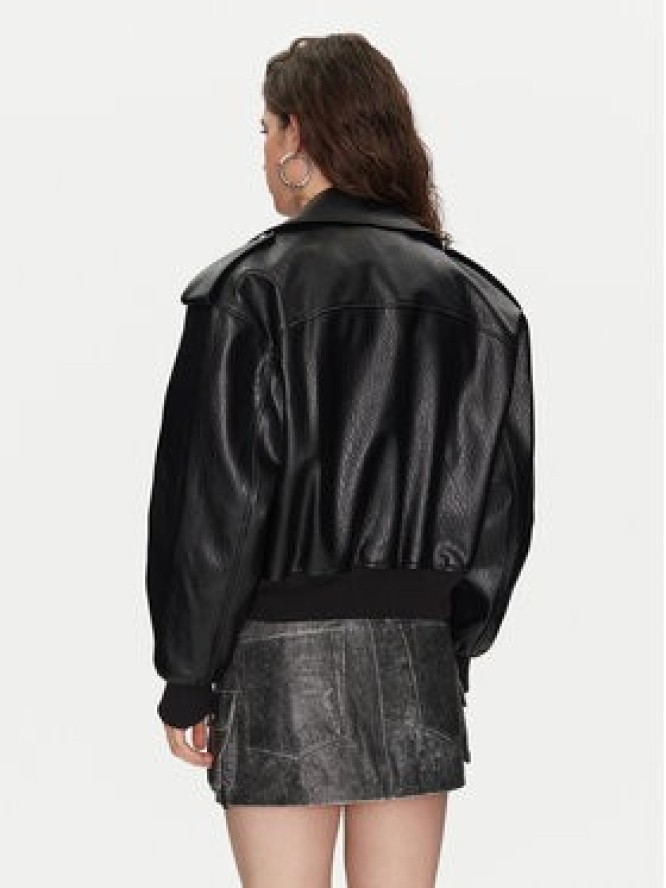 HUGO Kurtka z imitacji skóry Alipha-1 50530031 Czarny Relaxed Fit