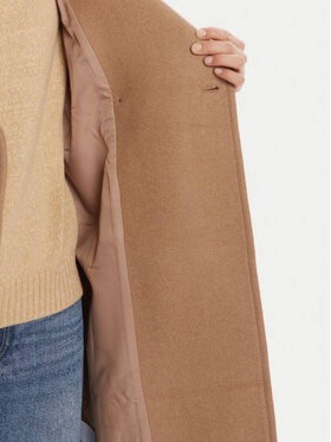 Calvin Klein Płaszcz wełniany LV044D557G Beżowy Regular Fit