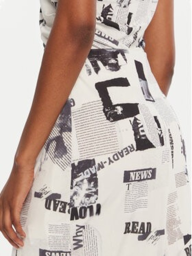 Desigual Spódnica midi Breaking News 25WWFK07 Biały Regular Fit