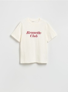 T-shirt z nadrukiem - złamana biel