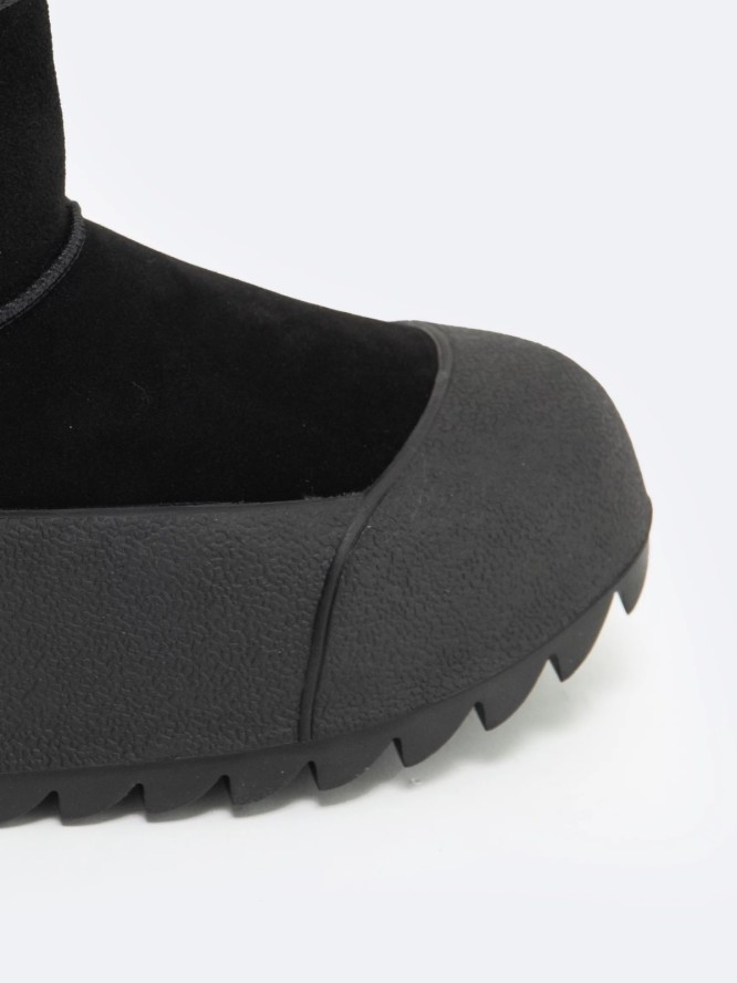 śniegowce damskie ze skóry naturalnej czarne OO274A213 906