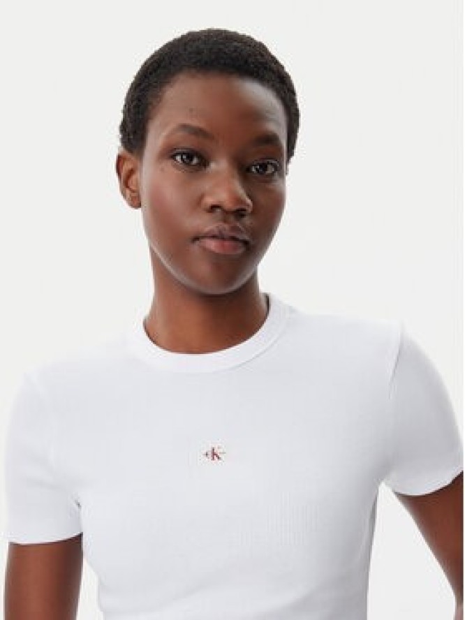 Calvin Klein Jeans T-Shirt J20J225245 Biały Slim Fit