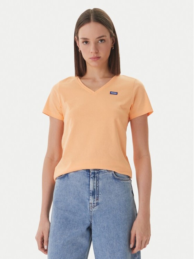 HUGO T-Shirt Classic 50513667 Pomarańczowy Slim Fit