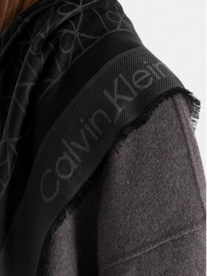 Calvin Klein Chusta Emblem Aop Tonal LV04D8063G Czarny
