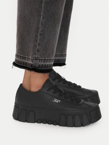 Tommy Jeans Sneakersy Tjw Platform Sneaker Leather Lc EN0EN03165 Czarny