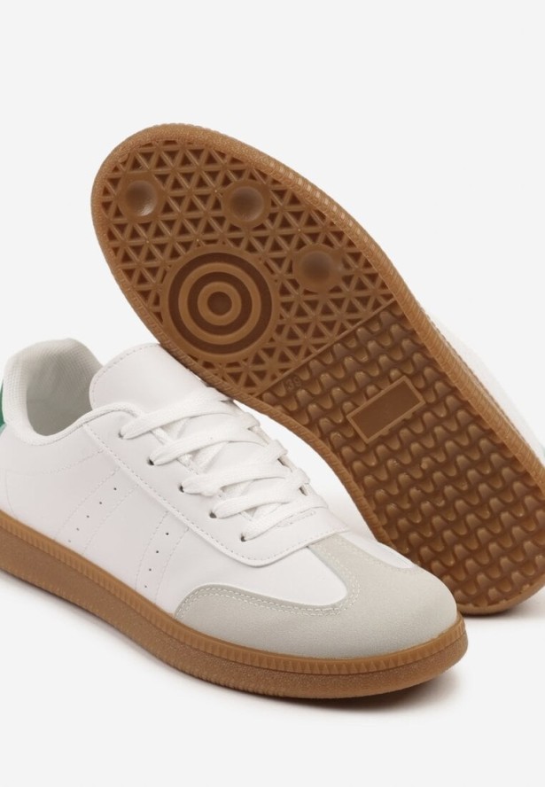 Białe Sneakersy w Stylu Tenisówek z Perforacją Reiaris