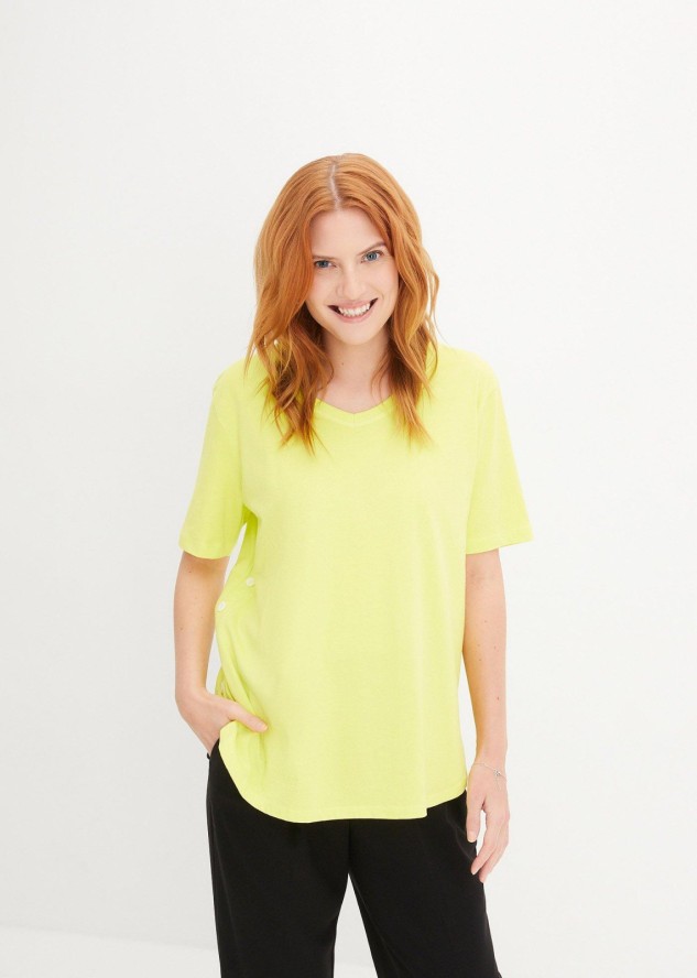 Szeroki T-shirt z bawełny organicznej