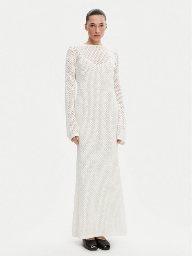 Herskind Sukienka dzianinowa 5522910 Écru Regular Fit