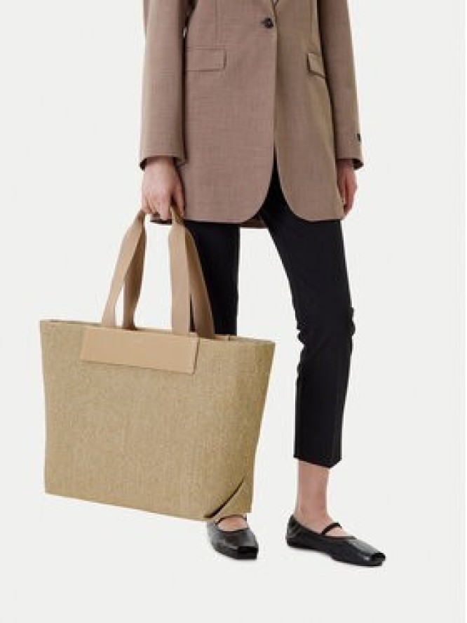 Calvin Klein Torebka Ck Raffia Large Shopper K60K613025 Beżowy