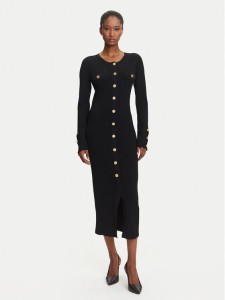 KARL LAGERFELD Sukienka dzianinowa A3W13038 Czarny Slim Fit