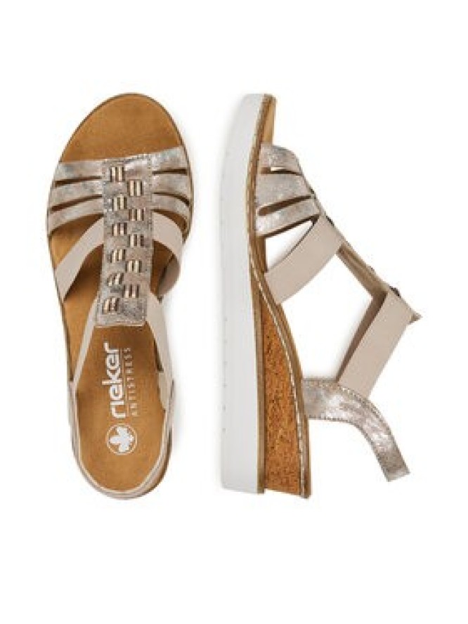 Rieker Sandały V3822-90 Srebrny