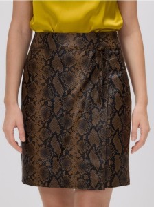 Spódnica mini z imitacji skóry - wielobarwny