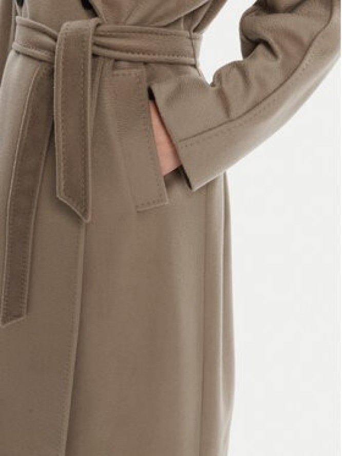 Weekend Max Mara Płaszcz wełniany Resina 2525016031 Brązowy Regular Fit