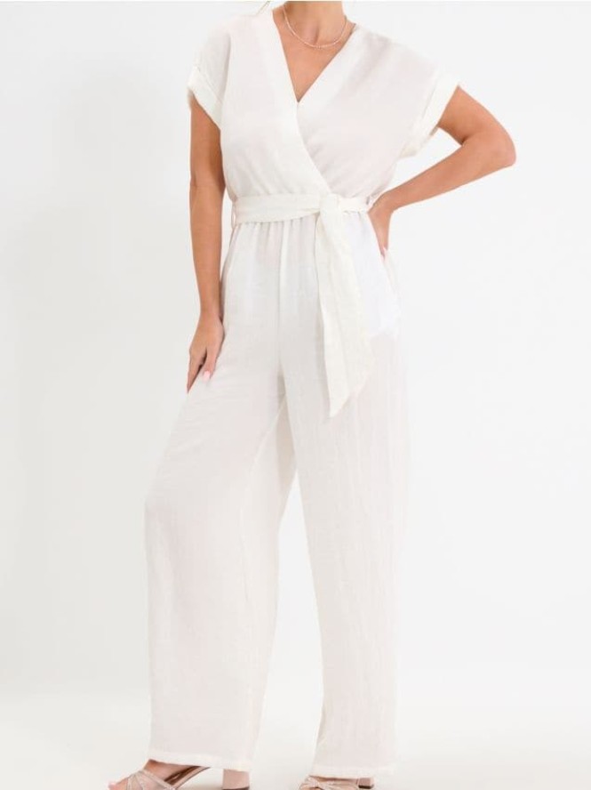 Kombinezon z wiskozą - biały