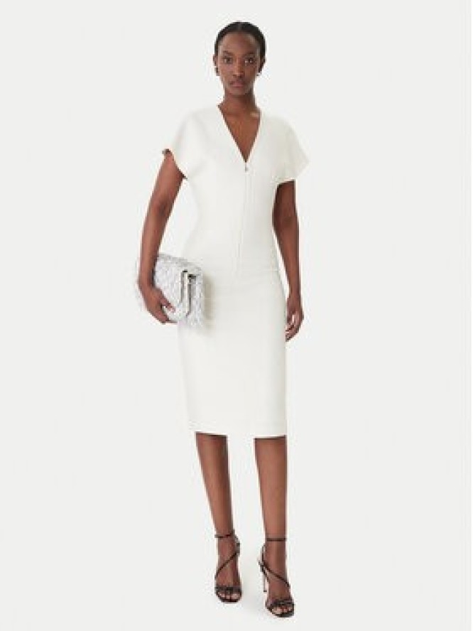 Patrizia Pepe Sukienka koktajlowa 8A1663/A6F5-W409 Écru Regular Fit