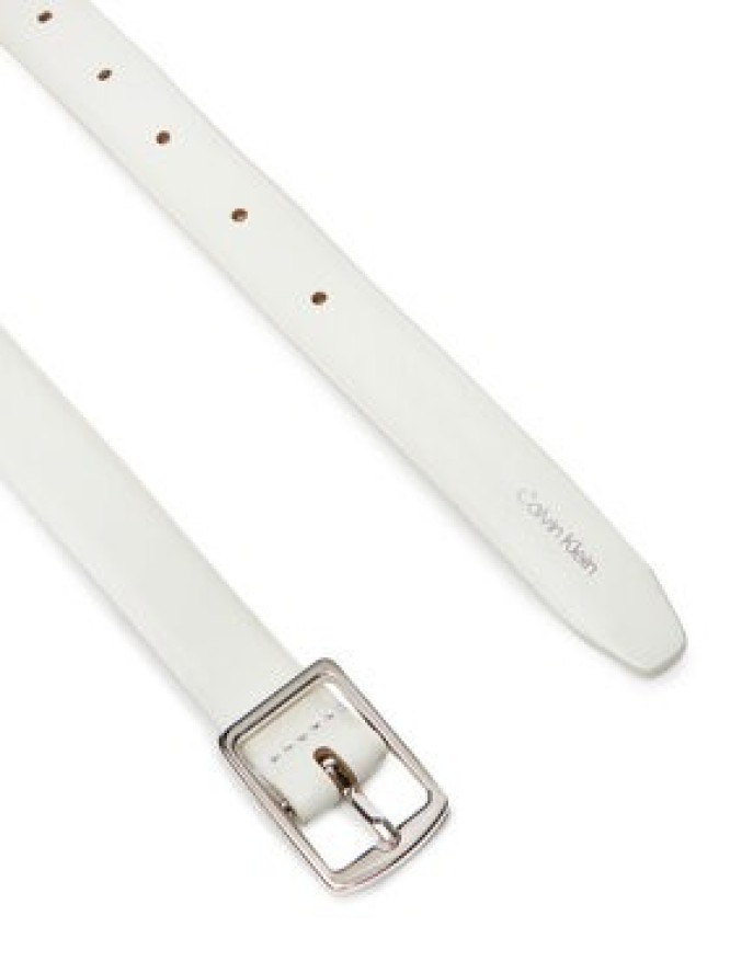 Calvin Klein Pasek Damski Classic Square Buckle Belt 20Mm LV04F7036G Biały