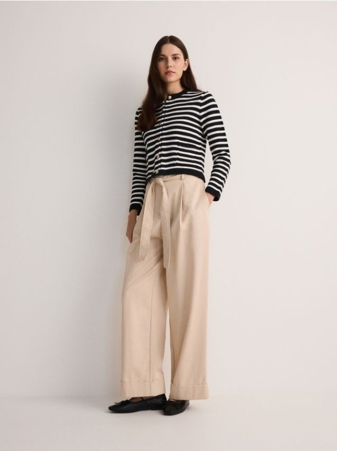 Spodnie palazzo - beżowy