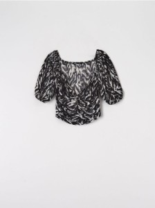 Bluzka z bufiastymi rękawami - wielobarwny