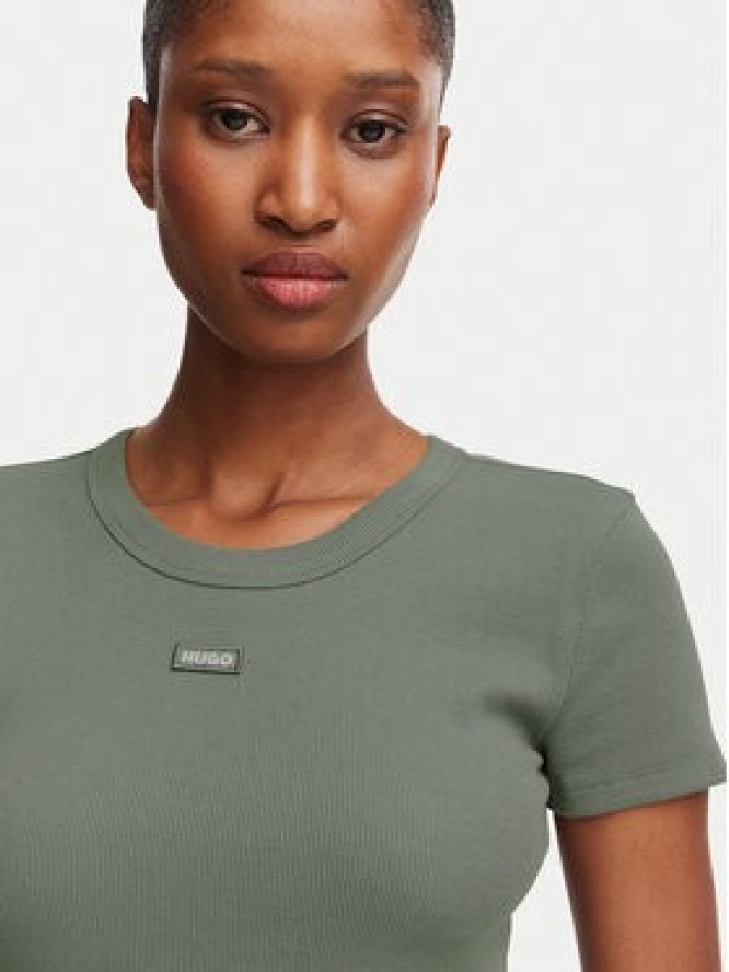 HUGO T-Shirt Easy 50523924 Zielony Slim Fit