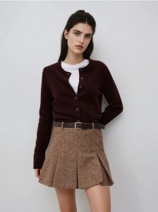 Spódnico-szorty z paskiem - beżowy