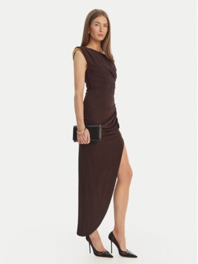 Elisabetta Franchi Sukienka koktajlowa AB-906-61E2-450 Brązowy Regular Fit