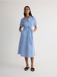 Koszulowa sukienka midi - wielobarwny