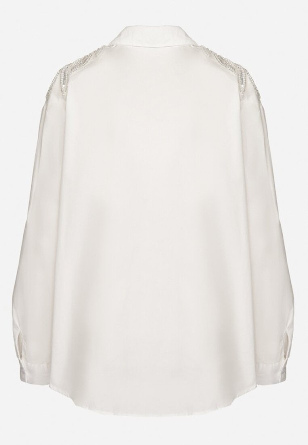 Biała Koszula z Bawełny Ozdobiona Cekinami Nalaniriel