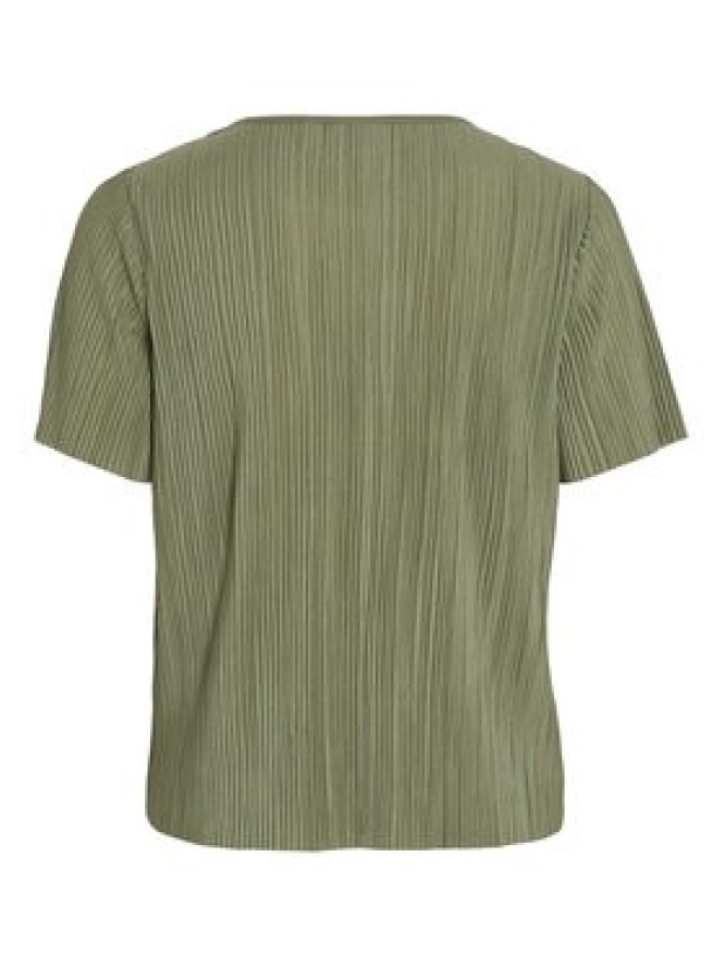 Vila T-Shirt Plisa 14089481 Zielony Regular Fit