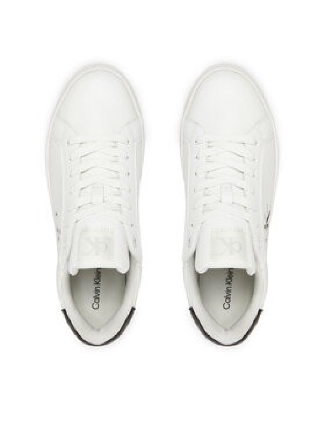 Calvin Klein Jeans Sneakersy Bold Flatf Low Lace Lth YW0YW01878 Biały