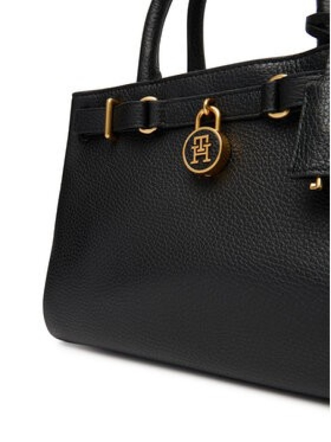 Tommy Hilfiger Torebka American Icon Mini Tote Leather AW0AW17926 Czarny