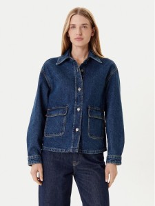 United Colors Of Benetton Kurtka jeansowa 296XDN07R Granatowy Relaxed Fit