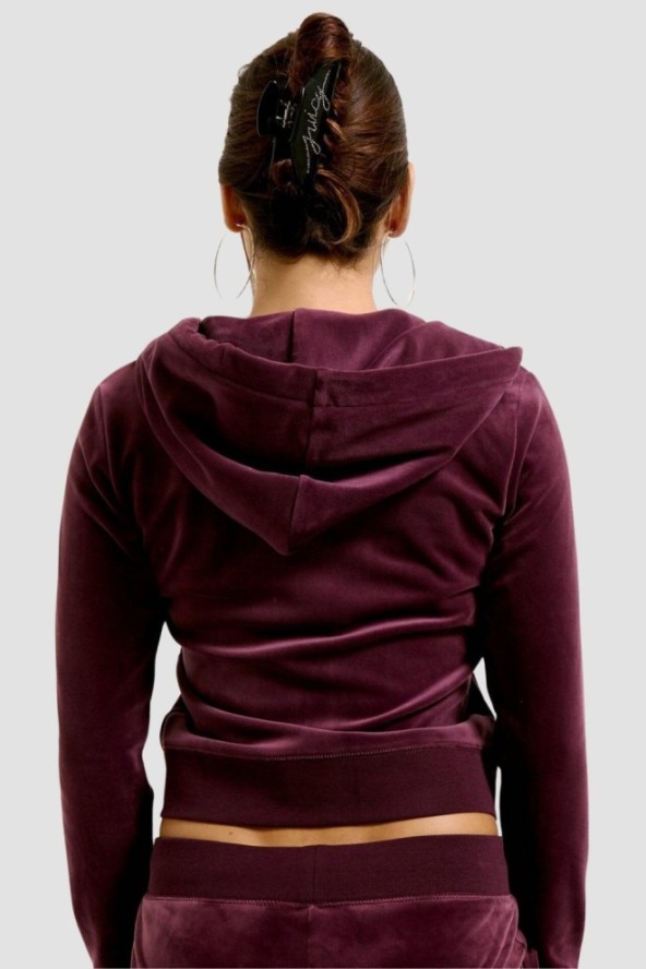 JUICY COUTURE Fioletowa damska bluza Robertson Hoodie, Rozmiar M