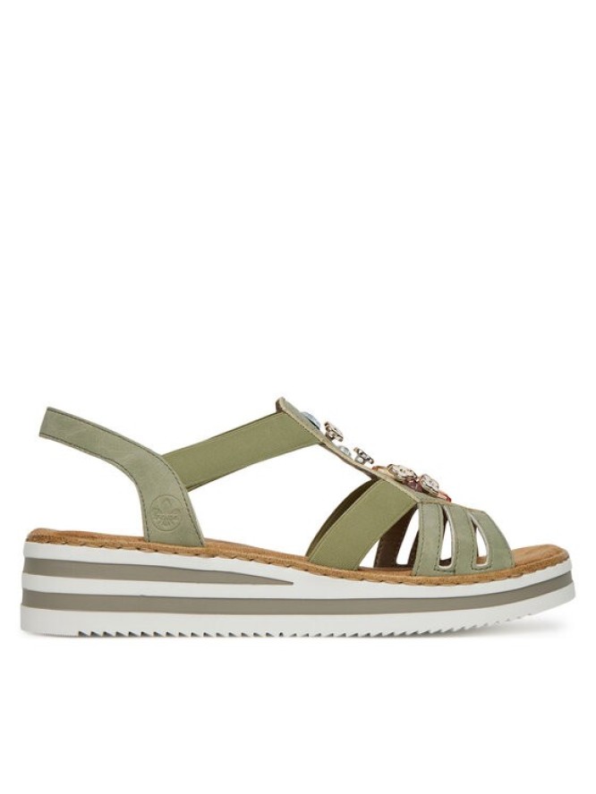 Rieker Sandały V0245-52 Zielony