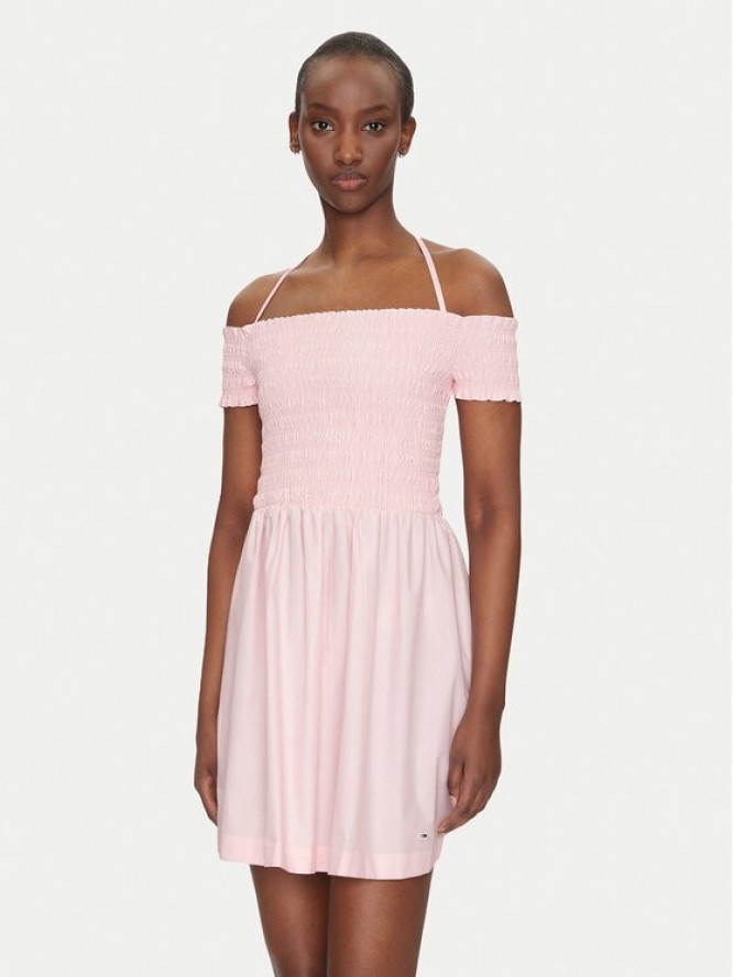 Tommy Jeans Sukienka letnia DW0DW20343 Różowy Slim Fit