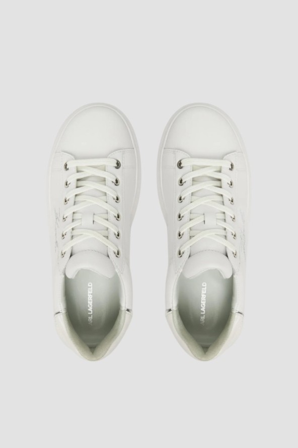 KARL LAGERFELD Białe sneakersy damskie KAPRI Rhinestone Karl Trim, Rozmiar 39