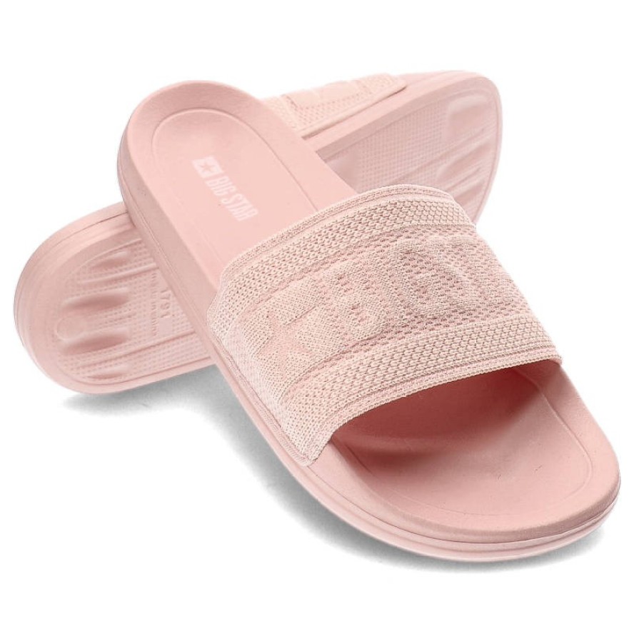 Różowe Klapki Big Star Wodoodporne Buty Damskie